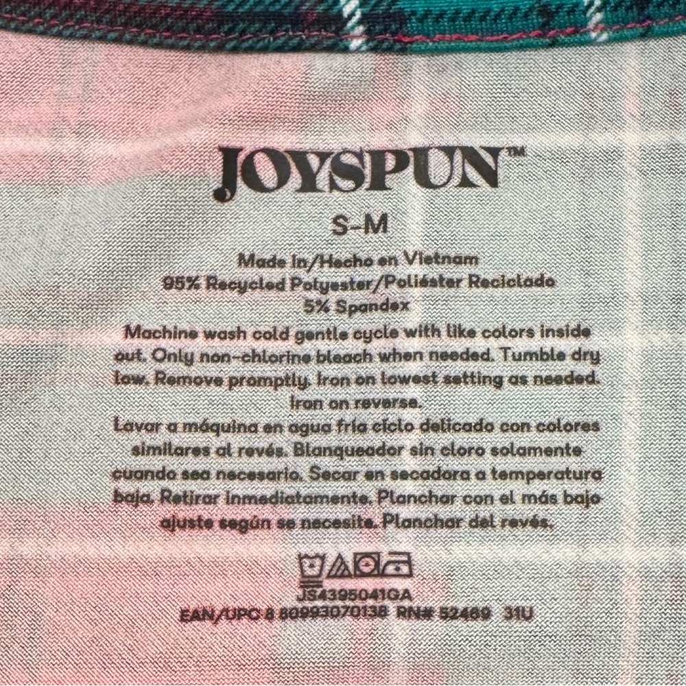 Joyspun Women’s Red and Green Plaid Cheers Holiday Sleep Shirt PJs Size M NWOT - Picture 8 of 9